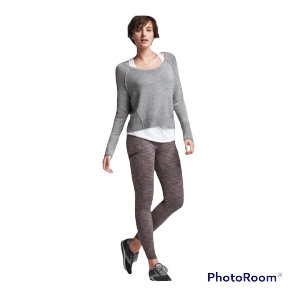 Athleta Cozy Drifter Marled Gray Tights Leggings size Small